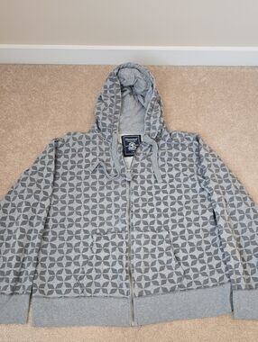 Bluenotes Men's Geometric Pattern Zip-Up Hoodie - Size L (Excellent Condition)